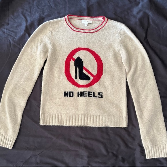 Y2K KOOKAI no heels beige brown sweater red heels / 90s jumper / vintage wool - Picture 1 of 7